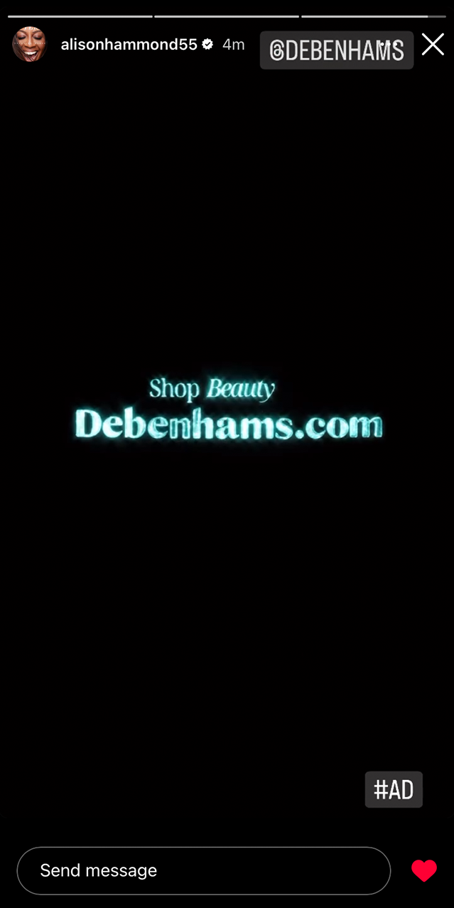 Debenhams WONDERLAND IS WAITING still